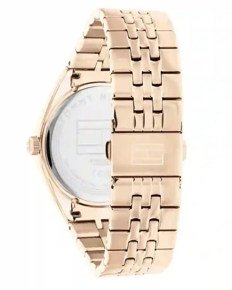 Tommy Hilfiger Monica Quartz White Dial Gold Steel Strap Watch For Women - 1782593