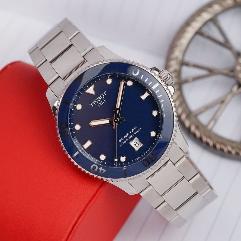 Tissot Seastar 1000 Blue Dial Silver Steel Strap Watch For Men - T120.410.11.041.00