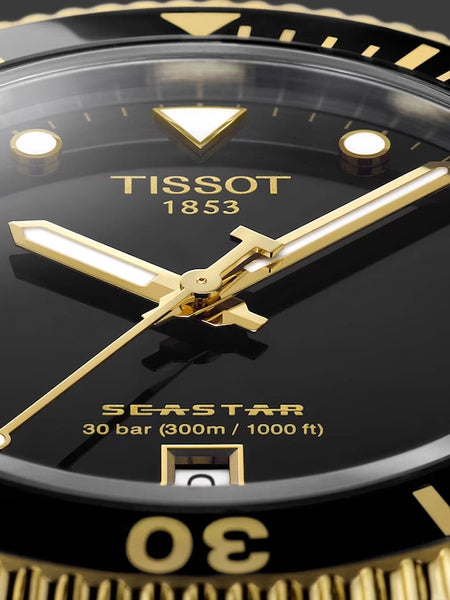 Tissot Seastar 1000 Black Dial Black Rubber Strap Watch For Men - T120.410.27.051.00