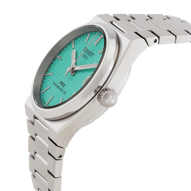 Tissot PRX Powermatic 80 Light Green Dial Silver Steel Strap Watch for Men - T137.207.11.091.01