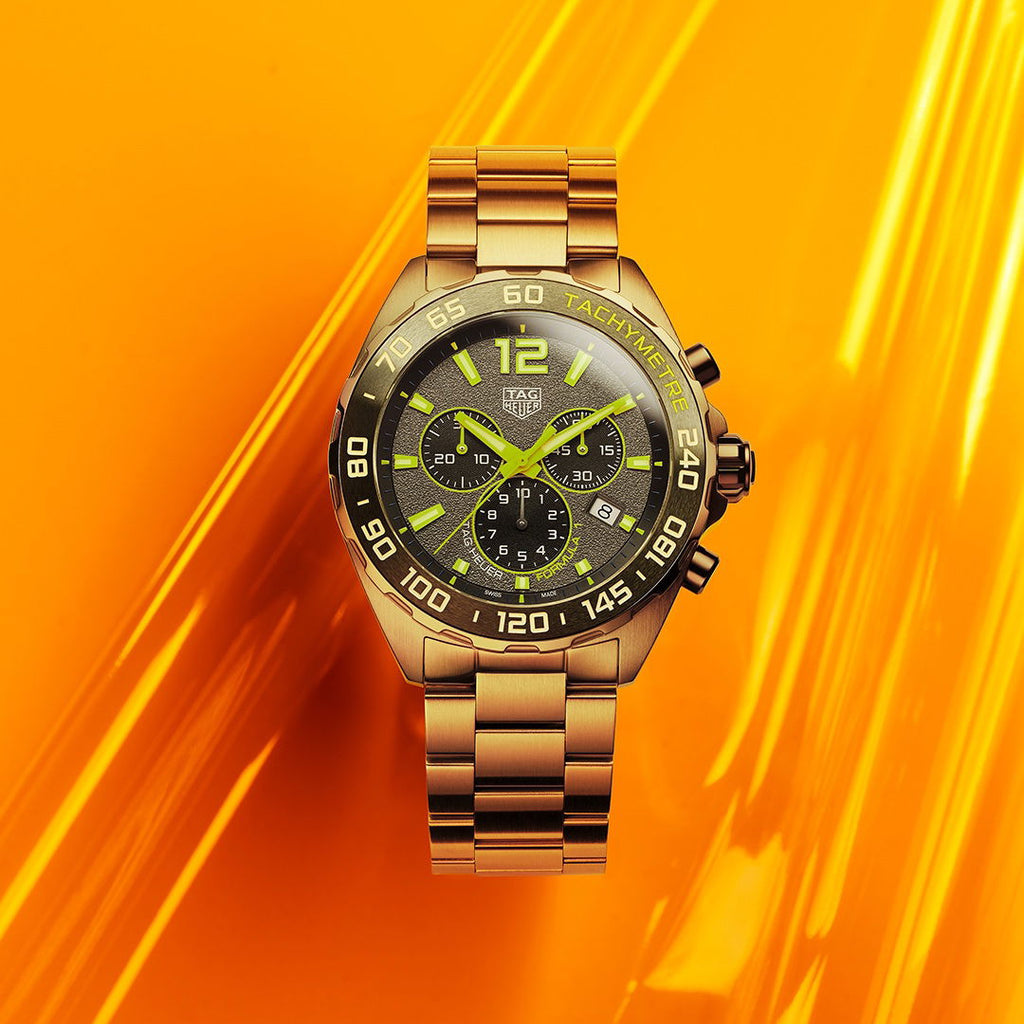 Tag Heuer Formula 1 Chronograph Grey Dial Silver Steel Strap Watch for Men - CAZ101AG.BA0842