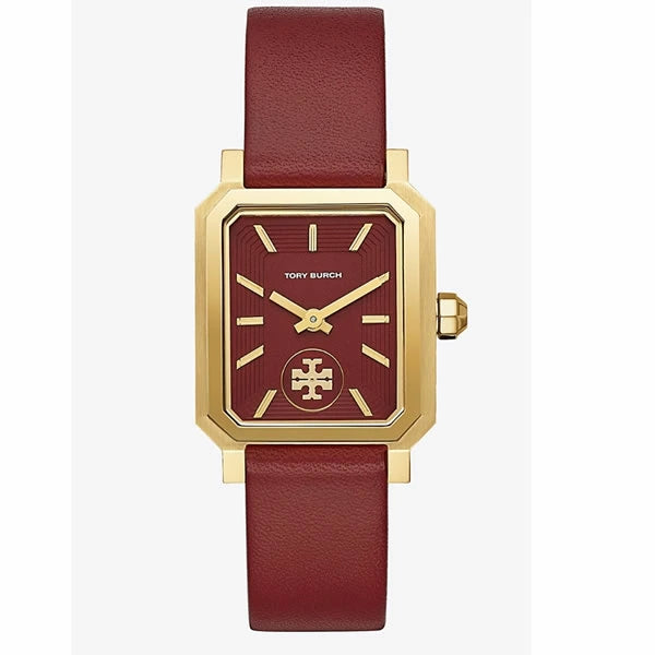 Tory Burch Robinson Quartz Red Dial Red Leather Strap Watch for Women - TBW1505
