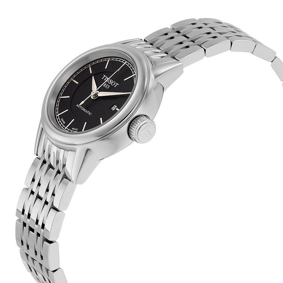 Tissot Carson Automatic Black Dial Silver Steel Strap Watch For Women - T085.207.11.051.00