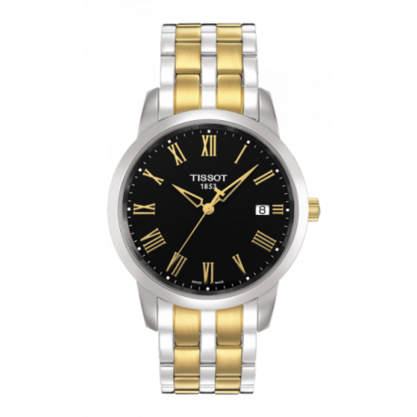 Tissot T Classic Dream Black Dial Two Tone Steel Strap Watch for Men - T033.410.22.053.01