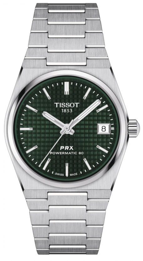 Tissot PRX Powermatic 80 Green Dial Silver Steel Strap Watch for Men - T137.207.11.091.00