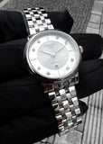 Tissot Carson Premium Automatic Lady Diamonds Silver Dial Silver Steel Strap Watch for Women - T122.207.11.036.00