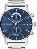 Tommy Hilfiger Kane Blue Dial Silver Steel Strap Watch for Men - 1710401