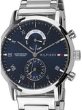 Tommy Hilfiger Kane Blue Dial Silver Steel Strap Watch for Men - 1710401