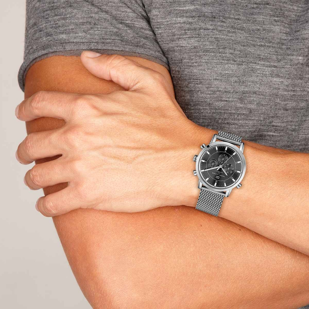 Tommy Hilfiger Harrison Quartz Grey Dial Silver Mesh Bracelet Watch for Men - 1790877
