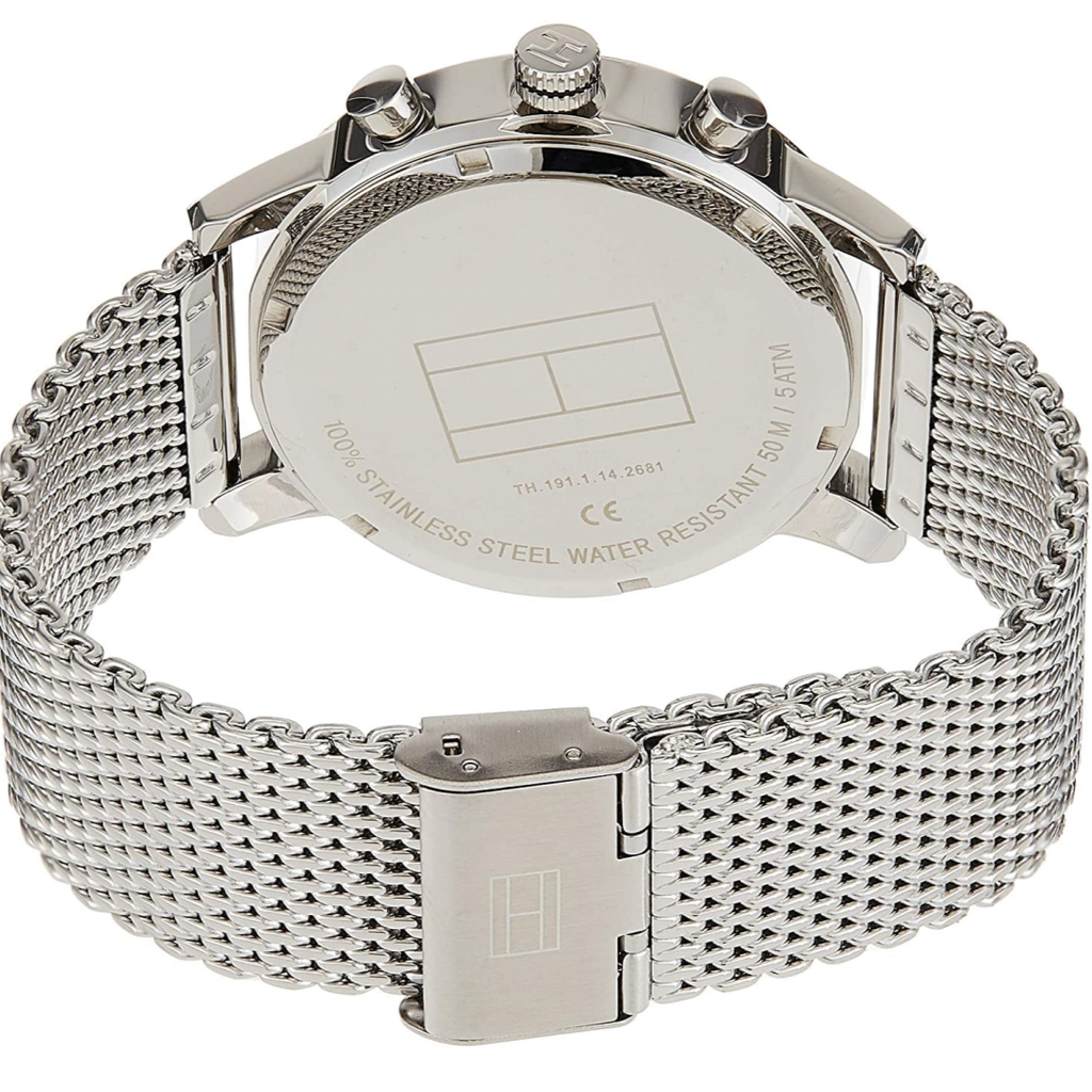 Tommy Hilfiger Harrison Quartz Grey Dial Silver Mesh Bracelet Watch for Men - 1790877