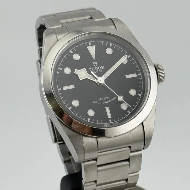 Tudor Black Bay Automatic Black Dial Silver Steel Strap Watch for Men - M79540-0001