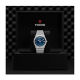 Tudor Royal Automatic Diamonds Blue Dial Silver Steel Strap Watch for Men - M28600-0006