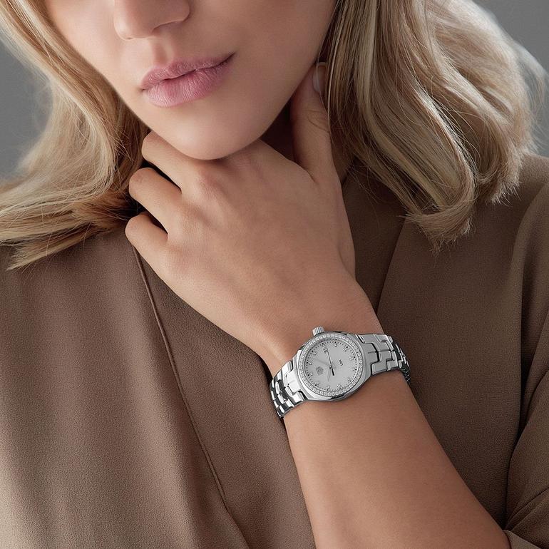 Tag Heuer Link Quartz Diamonds Mother of Pearl Dial Silver Steel Strap Watch for Women - WBC1316.BA0600