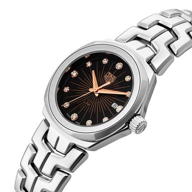 Tag Heuer Link Quartz Black Dial Silver Steel Strap Watch for Women - WBC131F.BA0649