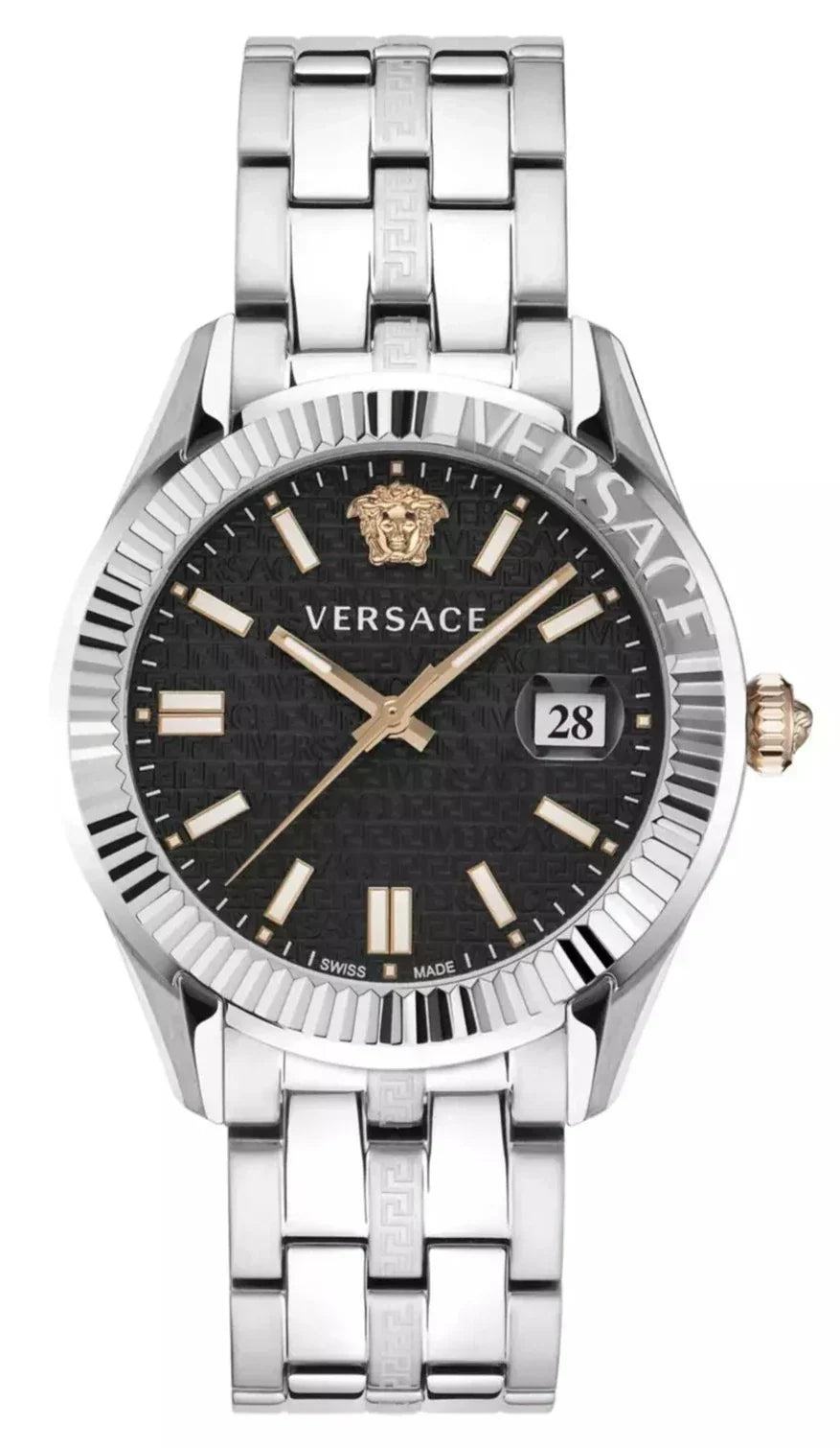 Versace Watch with Silver Band and Black Dial Amazon.com: Versace Mens Black 44 mm V-Chrono Watch  main image 4