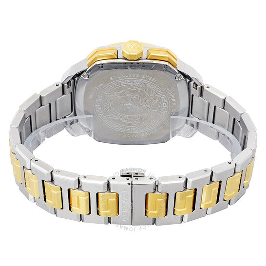 Versace Dylos Chronograph Silver Dial Two Tone Steel Strap Watch for Men - VQC030015
