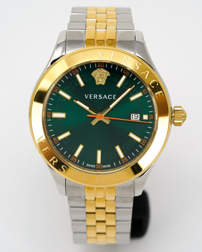 Versace Hellenium Green Dial Two Tone Steel Strap Watch for Men - VEVK00620