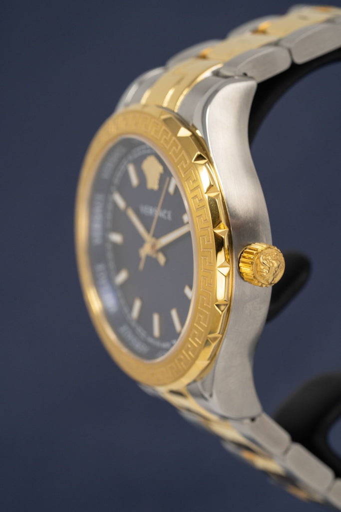 Versace Hellenyium Blue Dial Two Tone Steel Strap Watch for Women - V12060017