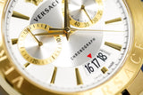 Versace V Racer Chronograph White Dial Gold Steel Strap Watch for Men - VBR060017