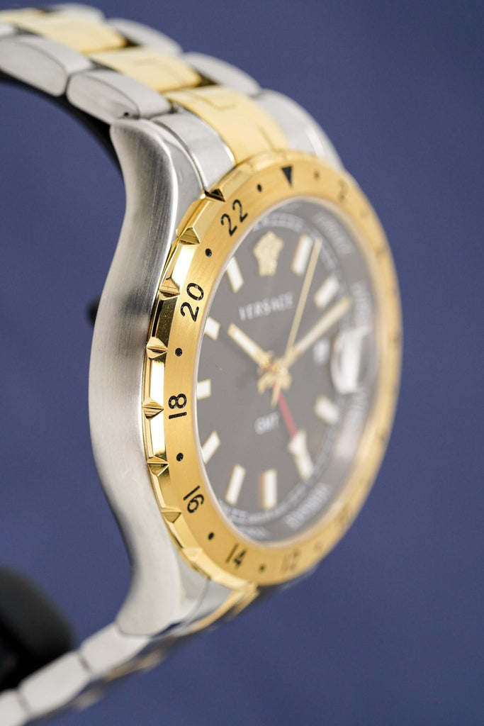 Versace Hellenyium Quartz Brown Dial Two Tone Steel Strap Watch For Men - V11040015