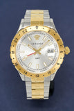 Versace Hellenyium GMT Silver Dial Two Tone Steel Strap Watch for Men - V11030015