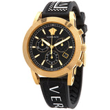 Versace Sports Tech Chronograph Black Dial Black Rubber Strap Watch for Men - VELT00119