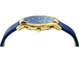 Versace V-Urban Quartz Blue Dial Blue Leather Strap Watch for Men - VELQ00319