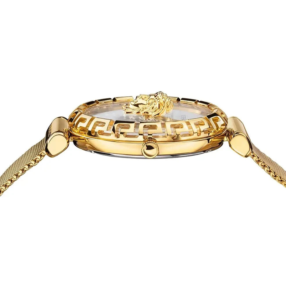 Versace Palazzo Empire Greca White Dial Gold Mesh Bracelet Watch for Women - VEDV00619