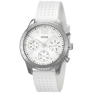 Guess Marina Quartz White Dial White Rubber Strap Watch For Women - W1025L1