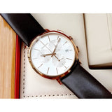 Calvin Klein Posh Chronograph White Dial Brown Leather Strap Watch for Men - K8Q376G6