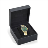 Versace V-Auria Quartz Green Dial Two Tone Steel Strap Watch for Men - VE0F00425