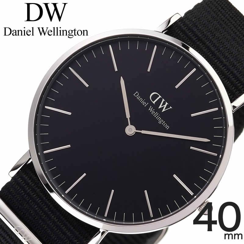 Daniel Wellington Classic Cornwall Black Dial Black Nylon Strap Watch For Women - DW00100149