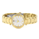 Guess Park Ave South Analog White Dial Gold Steel Strap Watch For Women - W0767L2
