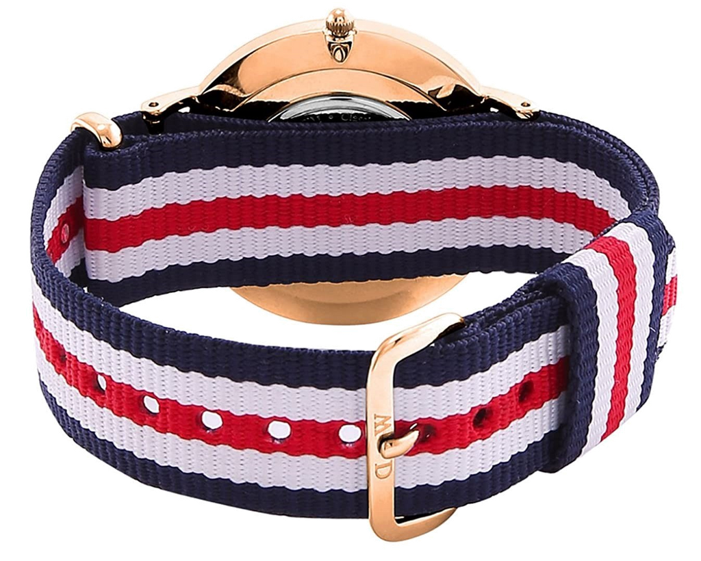 Daniel Wellington Classic Canterbury White Dial Two Tone Nylon Strap Watch For Men - DW00100002