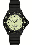Emporio Armani Sea Explorer Automatic Yellow Dial Black Silicone Strap Watch For Men - AR60085