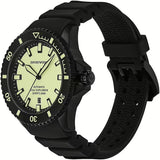 Emporio Armani Sea Explorer Automatic Yellow Dial Black Silicone Strap Watch For Men - AR60085