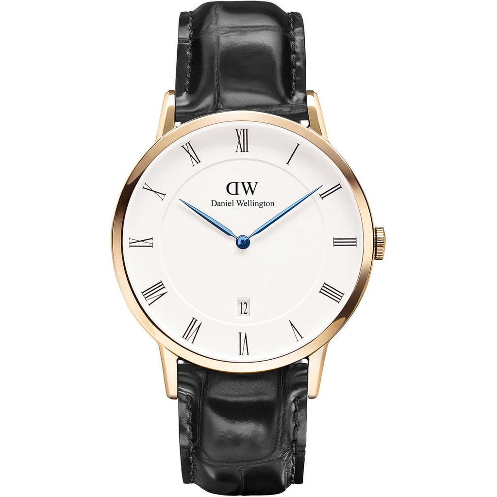 Daniel Wellington Dapper Reading White Dial Black Leather Strap Watch For Men - DW00100107