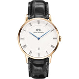 Daniel Wellington Dapper Reading White Dial Black Leather Strap Watch For Men - DW00100107
