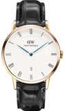 Daniel Wellington Dapper Reading White Dial Black Leather Strap Watch For Men - DW00100107