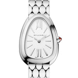 Bvlgari Serpenti Seduttori Quartz White Dial Silver Steel Strap Watch for Women - SERPENTI103141