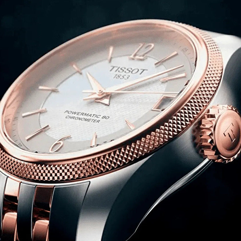 Tissot Ballade Powermatic 80 Cosc Mother of Pearl Dial Two Tone Steel Strap Watch For Women - T108.208.22.117.01