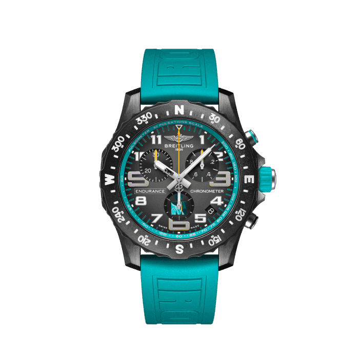 Breitling Endurance Pro Ironman 70.3 World Championship Grey Dial Turquoise Rubber Strap Watch for Men - X823105C1M1S1