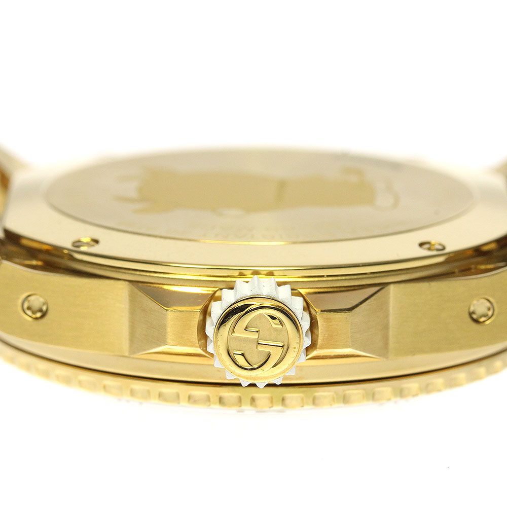 Gucci Dive Doraemon Brown Dial Brown Leather Strap Watch For Men - YA136334