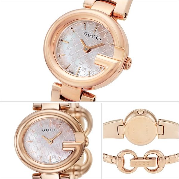 Gucci Guccisima Quartz Mother of Pearl White Dial Rose Gold Steel Strap Watch for Women - YA134512