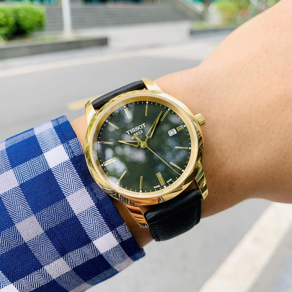 Tissot T Classic Dream Black Dial Black Leather Strap Watch for Men - T033.410.36.051.01