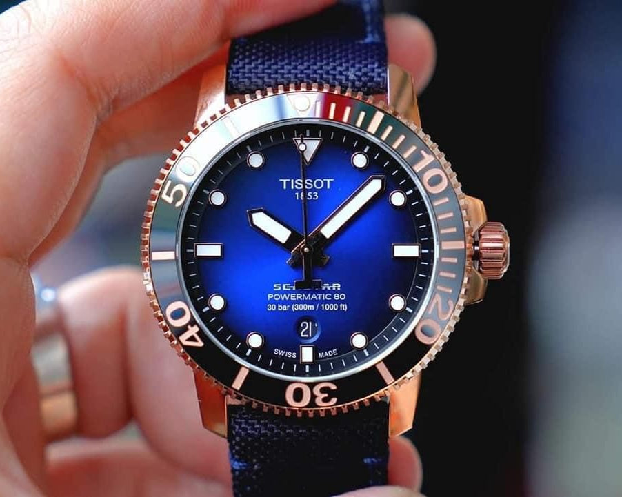 Tissot Seastar 1000 Powermatic 80 Blue Dial Blue Nylon Strap Watch for Men - T120.407.37.041.00