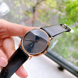 Calvin Klein Posh Black Dial Black Leather Strap Watch for Men - K8Q316C3
