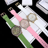 Michael Kors Mini Pilot Chronograph Green Dial Green Silicone Strap Watch For Women - MK7421