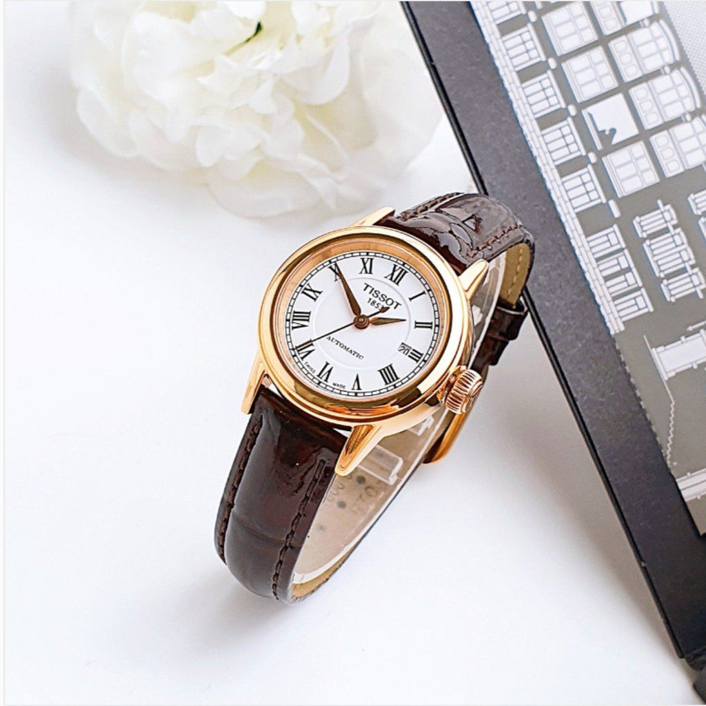 Tissot T Classic Carson White Dial Brown Leather Strap Watch For Women - T085.207.36.013.00