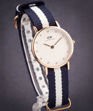 Daniel Wellington Classy Glasgow White Dial Two Tone Nylon Strap Watch For Women - DW00100066